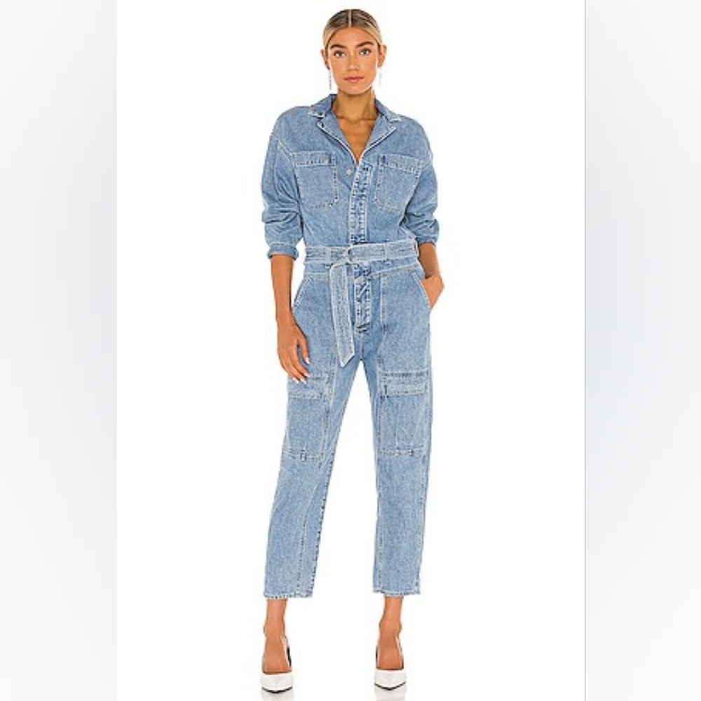 Citizens of Humanity Willa Utility Denim Jumpsuit, Size Large